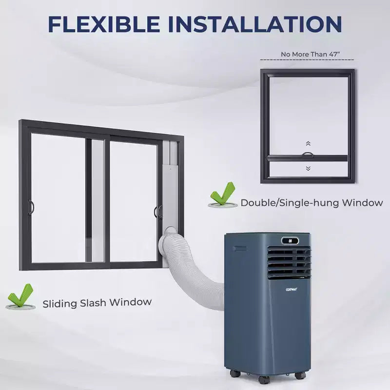 Costway Aire acondicionado portátil de 6000 BTU (10000 BTU ASHRAE) con control remoto, Enfriador de aire 3 en 1 con secado