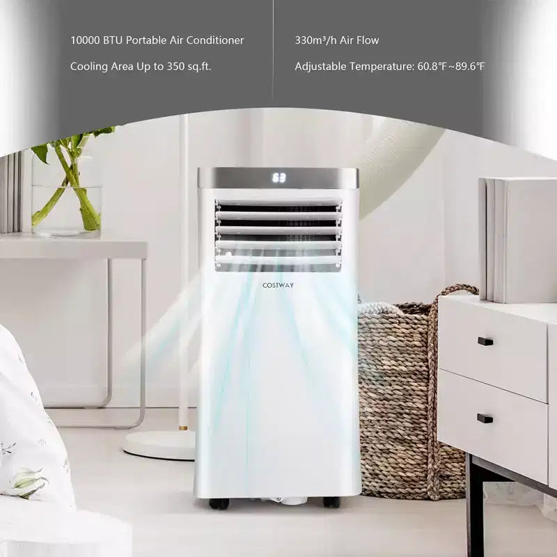 Costway Aire Acondicionado Portátil 3 en 1, 8000 BTU/10000 BTU ASHRAE con Control Remoto