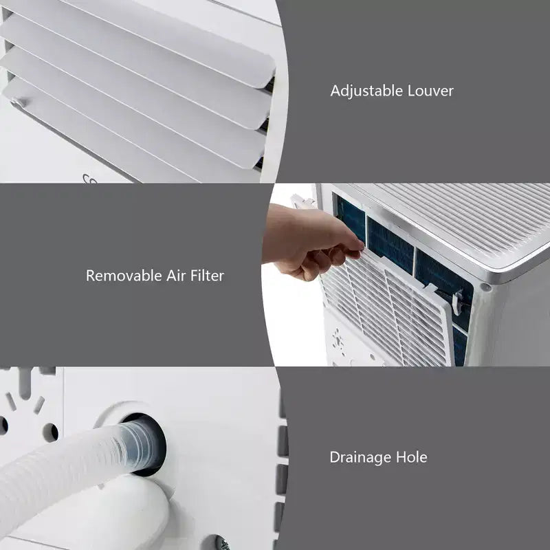 Costway Aire Acondicionado Portátil 3 en 1, 8000 BTU/10000 BTU ASHRAE con Control Remoto