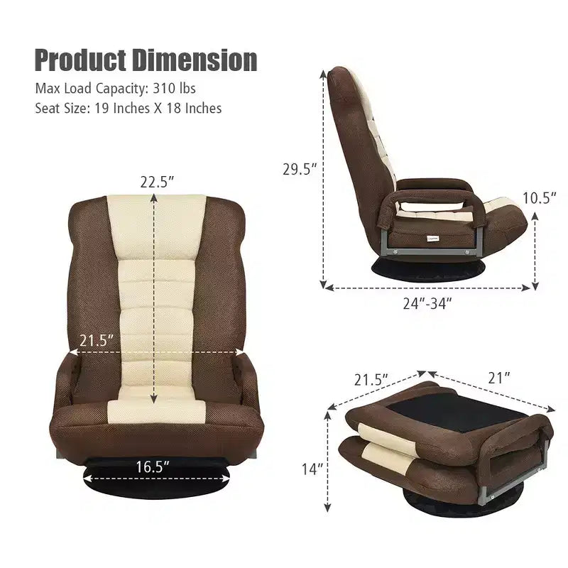 Silla de juego giratoria de 360 grados Costway con respaldo plegable y ajustable