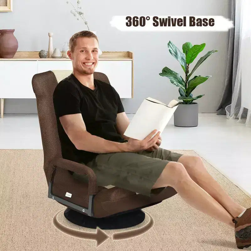 Silla de juego giratoria de 360 grados Costway con respaldo plegable y ajustable