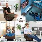 Silla de juego giratoria de 360 grados Costway con respaldo plegable y ajustable