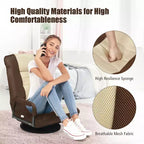 Silla de juego giratoria de 360 grados Costway con respaldo plegable y ajustable