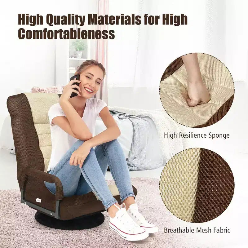 Silla de juego giratoria de 360 grados Costway con respaldo plegable y ajustable