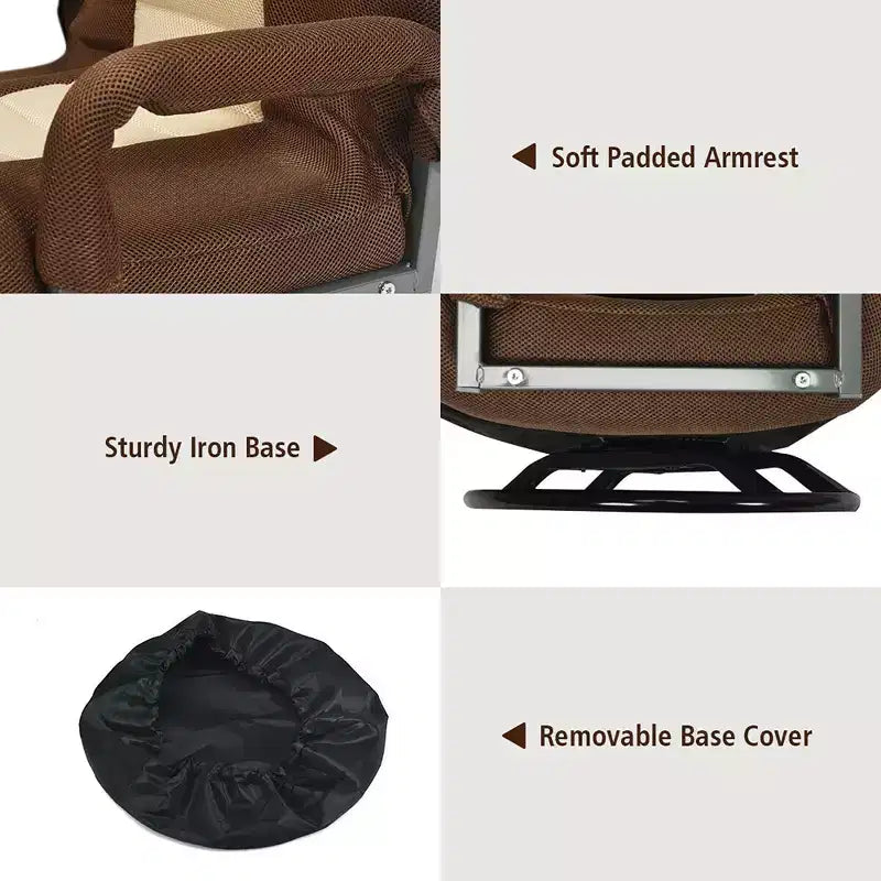 Silla de juego giratoria de 360 grados Costway con respaldo plegable y ajustable