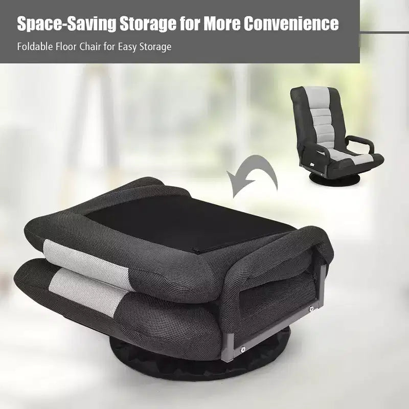 Silla de juego giratoria de 360 grados Costway con respaldo plegable y ajustable