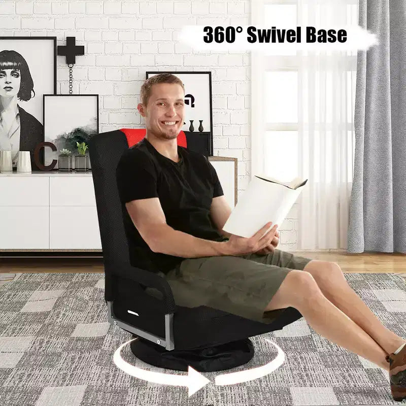 Silla de juego giratoria de 360 grados Costway con respaldo plegable y ajustable
