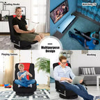 Silla de juego giratoria de 360 grados Costway con respaldo plegable y ajustable