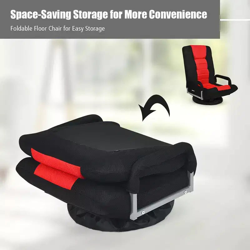 Silla de juego giratoria de 360 grados Costway con respaldo plegable y ajustable