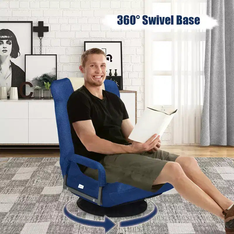 Silla de juego giratoria de 360 grados Costway con respaldo plegable y ajustable