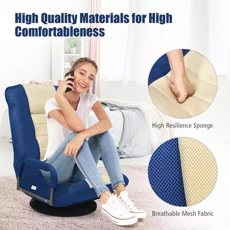 Silla de juego giratoria de 360 grados Costway con respaldo plegable y ajustable