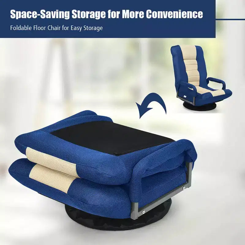 Silla de juego giratoria de 360 grados Costway con respaldo plegable y ajustable