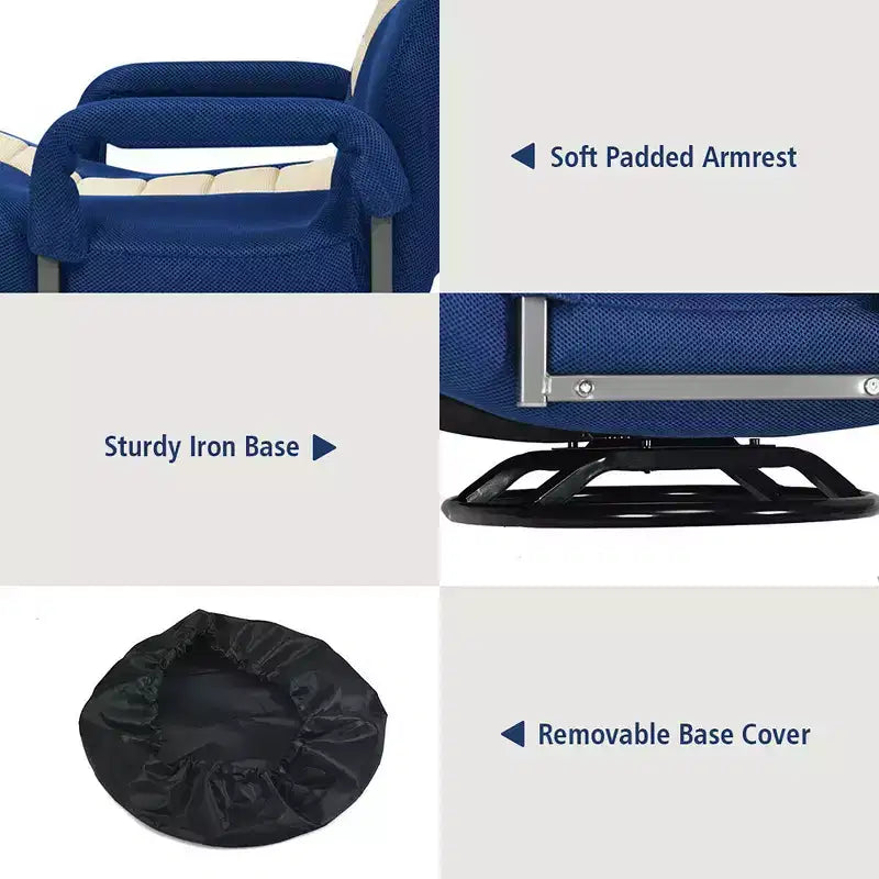Silla de juego giratoria de 360 grados Costway con respaldo plegable y ajustable