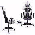 Sillón de masaje y silla de oficina reclinable Costway con reposapiés, color blanco