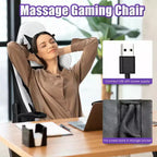 Sillón de masaje y silla de oficina reclinable Costway con reposapiés, color blanco