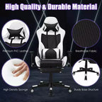 Sillón de masaje y silla de oficina reclinable Costway con reposapiés, color blanco