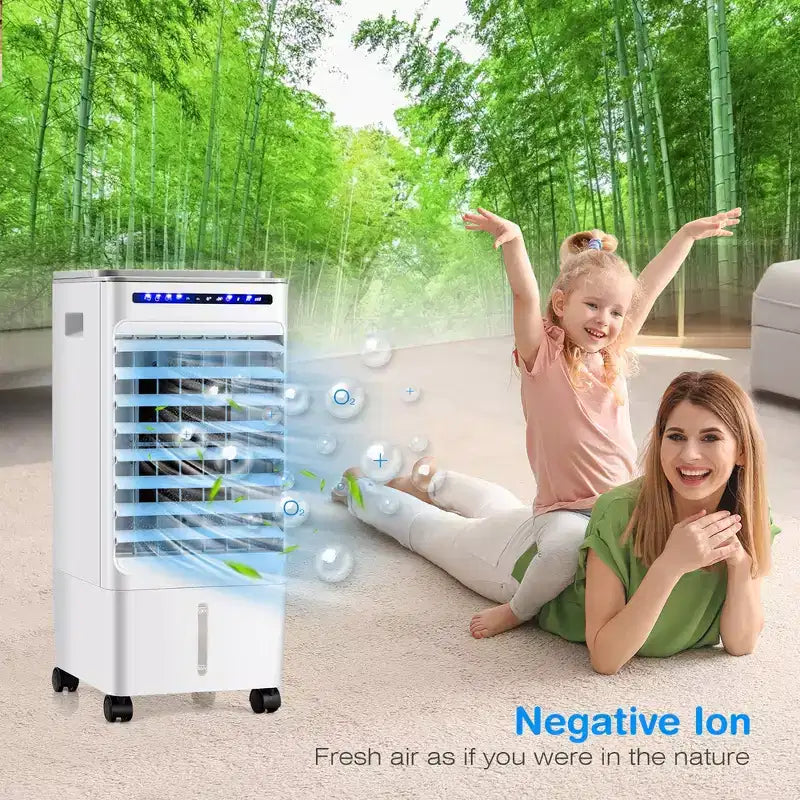 Enfriador de aire evaporativo 3 en 1 Costway, ventilador portátil de aire acondicionado con ventilador y humidificador