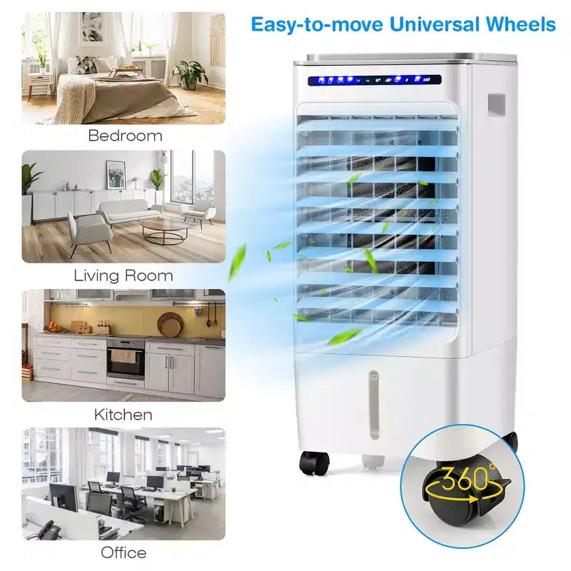 Enfriador de aire evaporativo 3 en 1 Costway, ventilador portátil de aire acondicionado con ventilador y humidificador