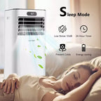 Costway Aire Acondicionado Portátil de 5000 BTU (8000 BTU ASHRAE) con Control Remoto, Enfriador de Aire 3 en 1 con Función de Deshumidificación