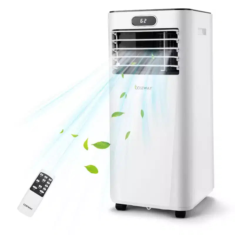 Costway Aire Acondicionado Portátil de 5000 BTU (8000 BTU ASHRAE) con Control Remoto, Enfriador de Aire 3 en 1 con Función de Deshumidificación