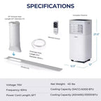Acondicionador de aire portátil Costway 10000 BTU ASHRAE Enfriador de aire 3 en 1 con deshumidificador y modo ventilador