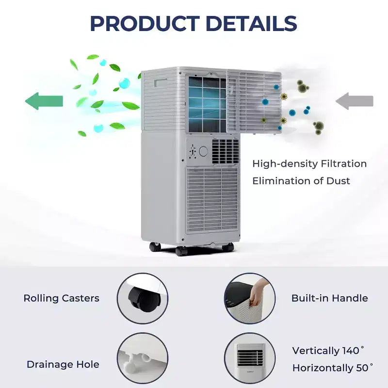 Acondicionador de aire portátil Costway 10000 BTU ASHRAE Enfriador de aire 3 en 1 con deshumidificador y modo ventilador
