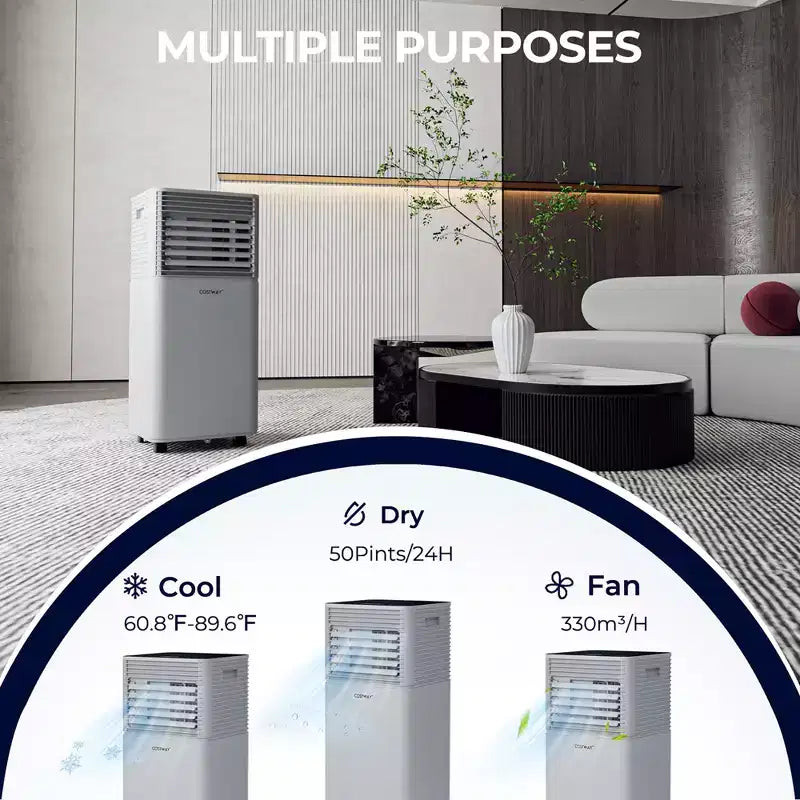 Acondicionador de aire portátil Costway 10000 BTU ASHRAE Enfriador de aire 3 en 1 con deshumidificador y modo ventilador
