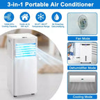 Acondicionador de aire portátil Costway 10000 BTU ASHRAE Enfriador de aire 3 en 1 con deshumidificador y modo ventilador
