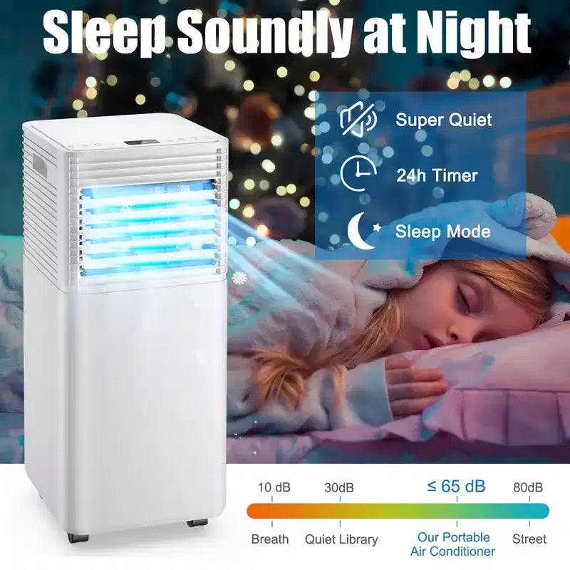 Acondicionador de aire portátil Costway 10000 BTU ASHRAE Enfriador de aire 3 en 1 con deshumidificador y modo ventilador