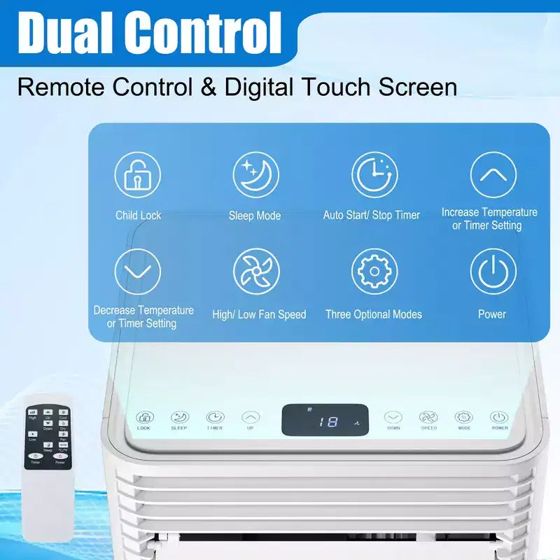 Acondicionador de aire portátil Costway 10000 BTU ASHRAE Enfriador de aire 3 en 1 con deshumidificador y modo ventilador