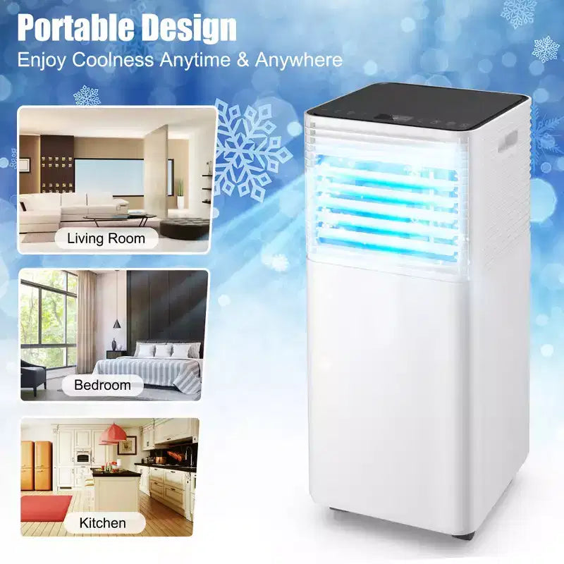 Acondicionador de aire portátil Costway 10000 BTU ASHRAE Enfriador de aire 3 en 1 con deshumidificador y modo ventilador