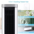 Enfriador de aire evaporativo portátil 3 en 1 Costway de 40'' Ventilador de torre sin aspas con temporizador