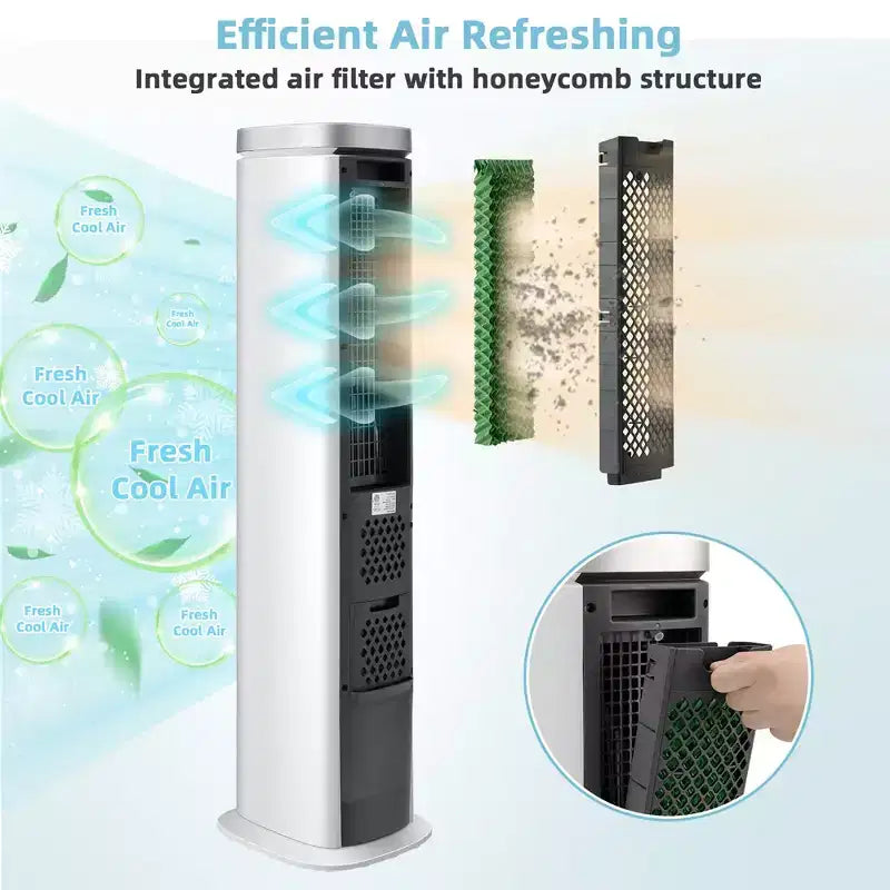 Enfriador de aire evaporativo portátil 3 en 1 Costway de 40'' Ventilador de torre sin aspas con temporizador
