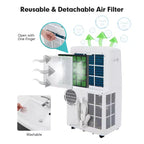 Acondicionador de aire portátil Costway de 8800 BTU (12000 BTU ASHRAE) 4 en 1 con aplicación y control inteligente WiFi