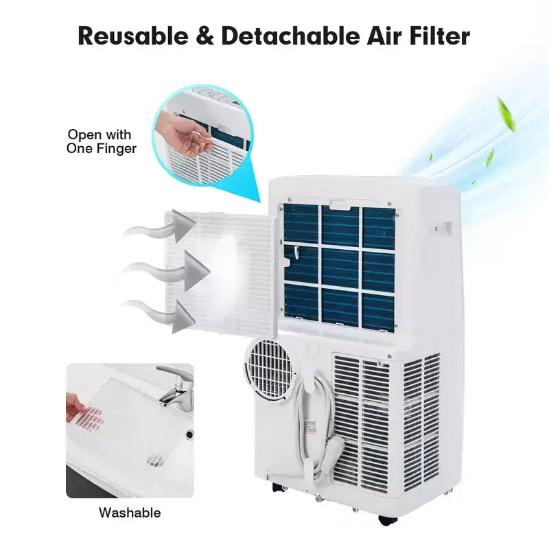 Acondicionador de aire portátil Costway de 8800 BTU (12000 BTU ASHRAE) 4 en 1 con aplicación y control inteligente WiFi