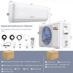 Costway Aire Acondicionado y Calentador Mini Split de 18000 BTU 19 SEER2 Cobertura de 1250 pies cuadrados
