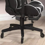 Flash Furniture X30 Silla Gamer Silla Ergonómica de Oficina con Respaldo Reclinable, Reposapiés Deslizable y Ruedas Transparentes
