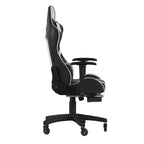 Flash Furniture X30 Silla Gamer Silla Ergonómica de Oficina con Respaldo Reclinable, Reposapiés Deslizable y Ruedas Transparentes