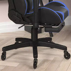 Flash Furniture X30 Silla Gamer Silla Ergonómica de Oficina con Respaldo Reclinable, Reposapiés Deslizable y Ruedas Transparentes