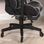 Flash Furniture X30 Silla Gamer Silla Ergonómica de Oficina con Respaldo Reclinable, Reposapiés Deslizable y Ruedas Transparentes