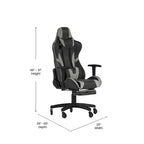 Flash Furniture X30 Silla Gamer Silla Ergonómica de Oficina con Respaldo Reclinable, Reposapiés Deslizable y Ruedas Transparentes