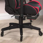 Flash Furniture X30 Silla Gamer Silla Ergonómica de Oficina con Respaldo Reclinable, Reposapiés Deslizable y Ruedas Transparentes