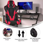 Flash Furniture X30 Silla Gamer Silla Ergonómica de Oficina con Respaldo Reclinable, Reposapiés Deslizable y Ruedas Transparentes