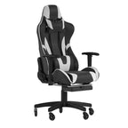 Flash Furniture X30 Silla Gamer Silla Ergonómica de Oficina con Respaldo Reclinable, Reposapiés Deslizable y Ruedas Transparentes