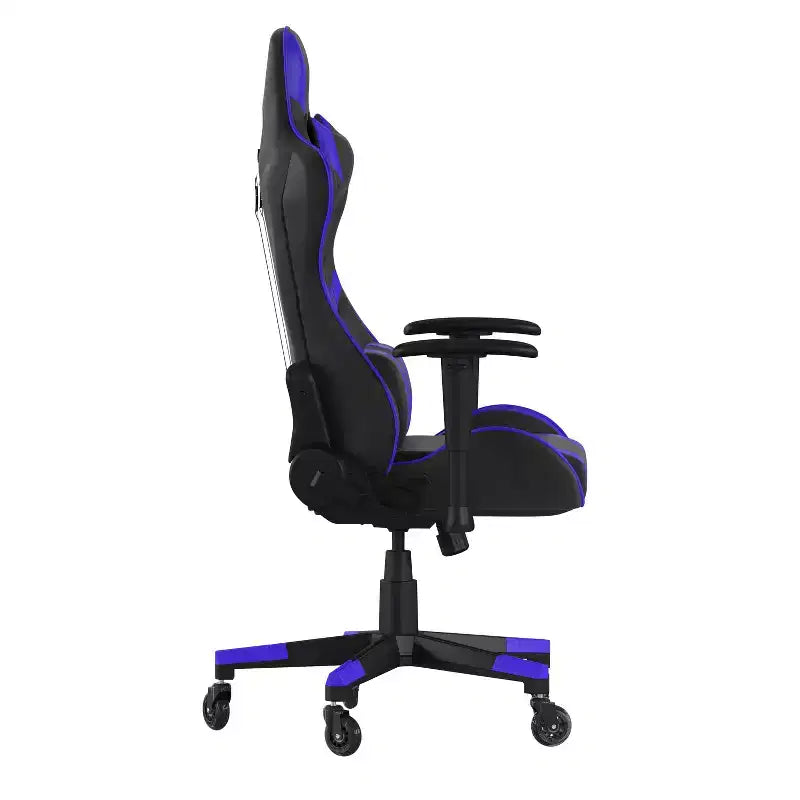 Silla de juegos Flash Furniture X20, tipo carreras, para oficina y ordenador, con respaldo reclinable y ruedas transparentes