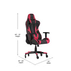 Silla de juegos Flash Furniture X20, tipo carreras, para oficina y ordenador, con respaldo reclinable y ruedas transparentes