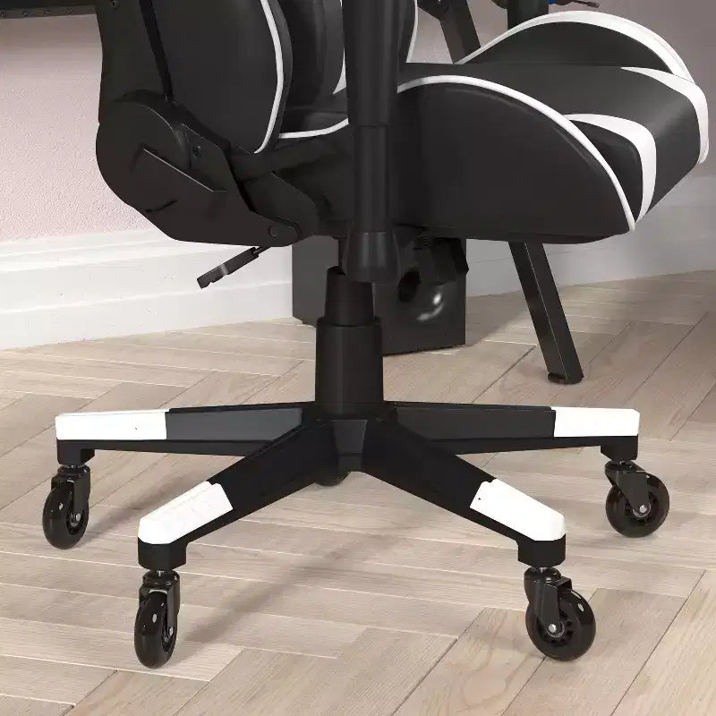 Silla de juegos Flash Furniture X20, tipo carreras, para oficina y ordenador, con respaldo reclinable y ruedas transparentes