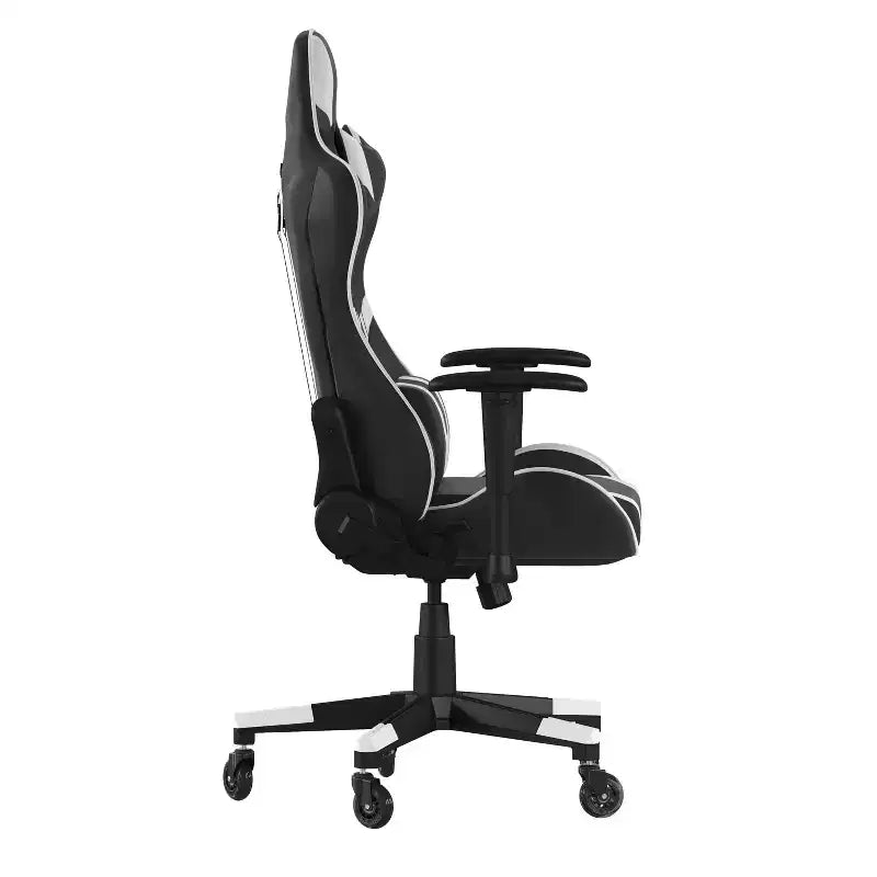 Silla de juegos Flash Furniture X20, tipo carreras, para oficina y ordenador, con respaldo reclinable y ruedas transparentes
