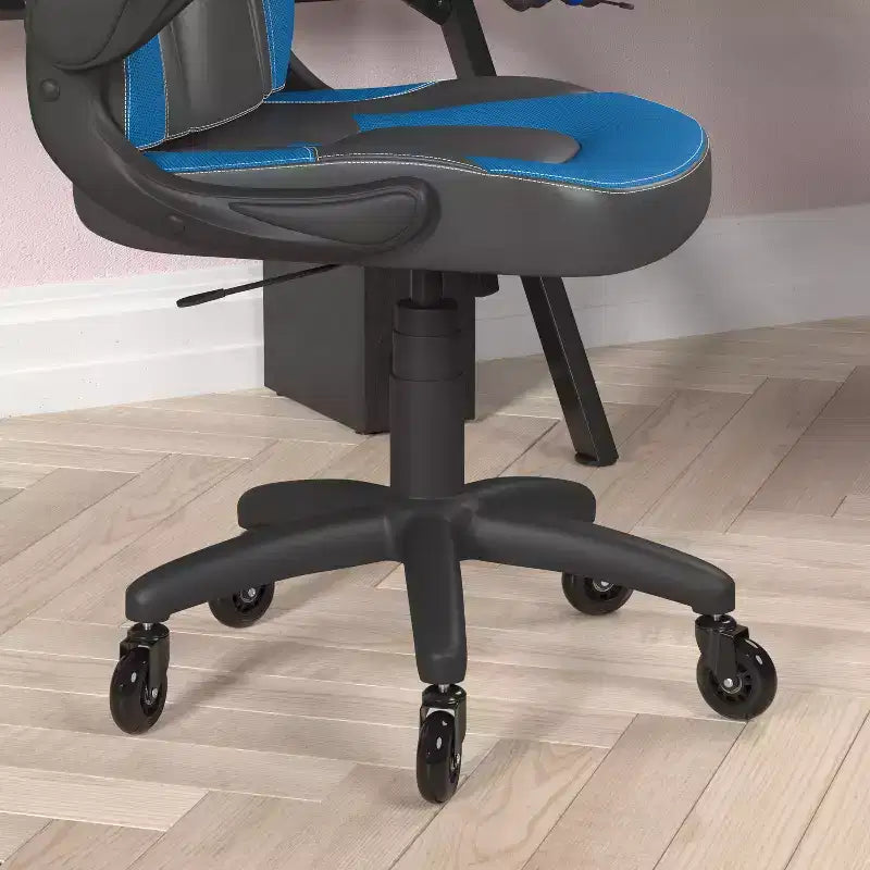 Silla de oficina para videojuegos Flash Furniture X10 estilo de carreras, para PC, ajustable, con brazos plegables y ruedas transparentes