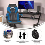 Silla de oficina para videojuegos Flash Furniture X10 estilo de carreras, para PC, ajustable, con brazos plegables y ruedas transparentes